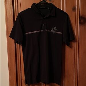 Travis Mathew Black Polo with Stripe